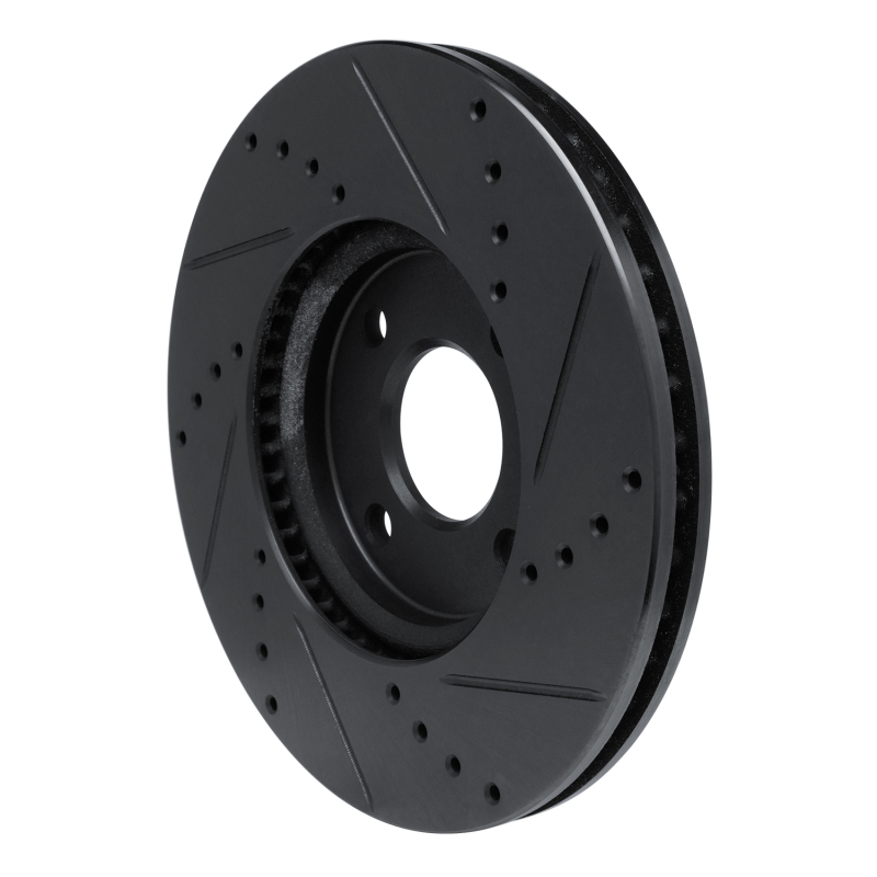 Ford Ecosport Brake Rotor (1) - Front Left - R1 Concepts - Drilled & Slotted - Black - `13-`16